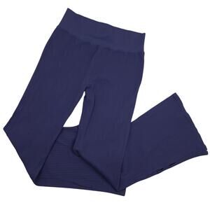 Victoria’s Secret PINK Ribbed Wide Leg Leggings XXL Casual Lounge Pants Blue